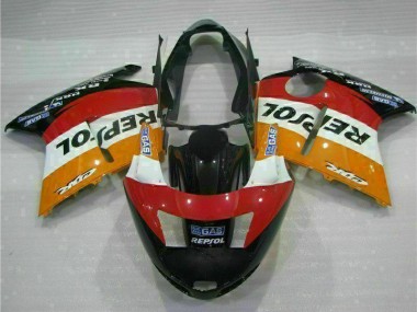 1996-2007 Honda CBR1100XX Blackbird Motorcycle Fairing - Orange White Red Glossy Black Repsol Australia