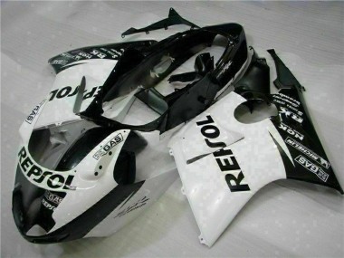 1996-2007 Honda CBR1100XX Blackbird Motorcycle Fairings - White Glossy Black Repsol Australia