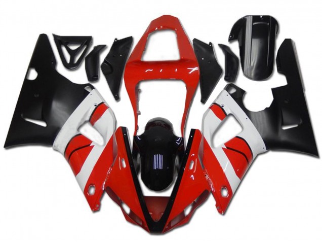 2000-2001 Yamaha YZF R1 Motorcycle Fairing - Red White Glossy Black Australia