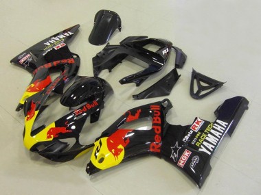 2000-2001 Yamaha YZF R1 Motorcycle Fairings - Glossy Black Yellow Red Bull Australia