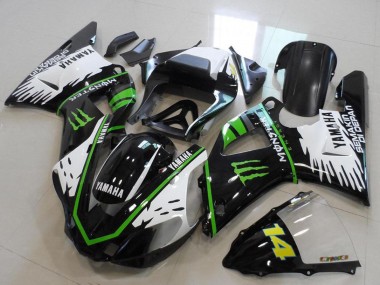 2000-2001 Yamaha YZF R1 Motorcycle Fairings - Glossy Black White Green Monster Australia