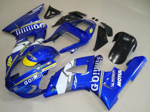 2000-2001 Yamaha YZF R1 Motorcycle Fairings - Blue White Yellow Motul 46 Australia