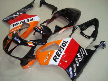 2000-2006 Honda VTR1000 Motorcycle Fairings - Orange White Red Glossy Black Repsol Australia