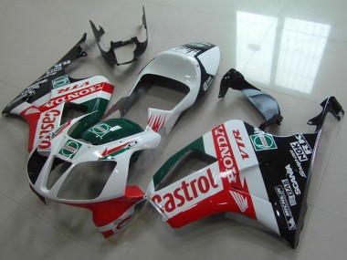 2000-2006 Honda VTR1000 Motorcycle Fairing - White Red Green Glossy Black Castrol Australia