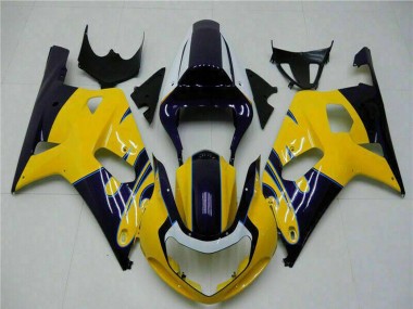 2001-2003 Suzuki GSXR 600/750 Motorcycle Fairings - Yellow Dark Blue Glossy Black Australia