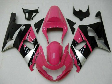 2001-2003 Suzuki GSXR 600/750 Motorcycle Fairings - Pink Silver Glossy Black Australia