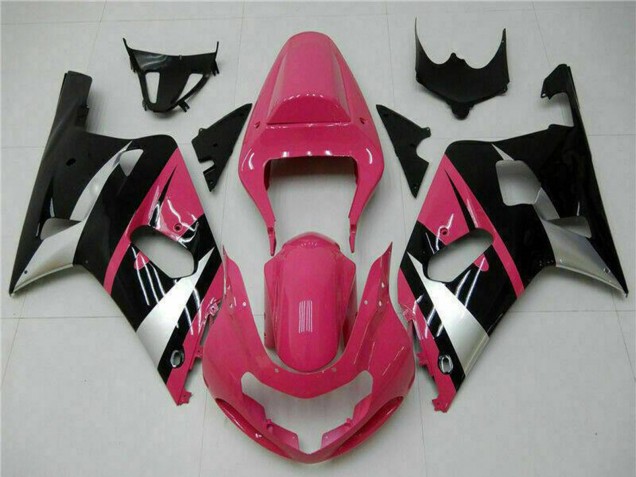 2001-2003 Suzuki GSXR 600/750 Motorcycle Fairings - Pink Silver Glossy Black Australia
