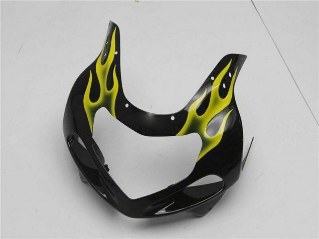 2001-2003 Suzuki GSXR 600/750 Motorcycle Fairings - Glossy Black Yellow Flame Australia