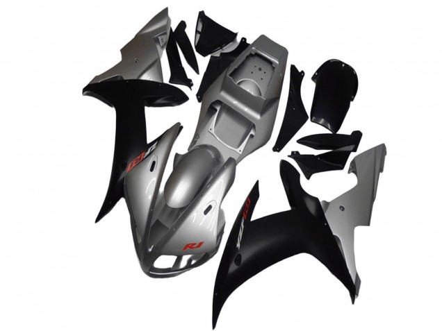 2002-2003 Yamaha YZF R1 Motorcycle Fairings - Silver Matte Black Australia