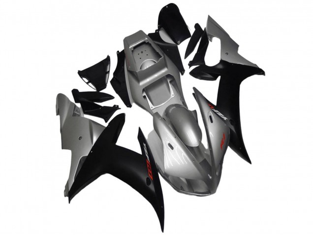 2002-2003 Yamaha YZF R1 Motorcycle Fairings - Silver Matte Black Australia