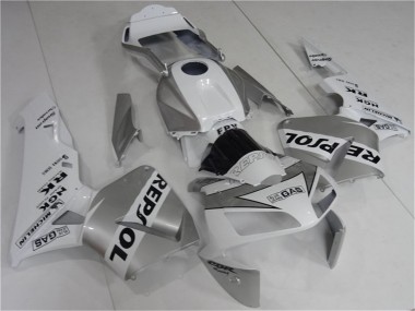 2003-2004 Honda CBR600RR Motorcycle Fairing - White Silver Black Repsol Australia