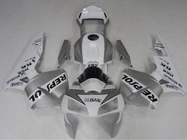 2003-2004 Honda CBR600RR Motorcycle Fairing - White Silver Black Repsol Australia
