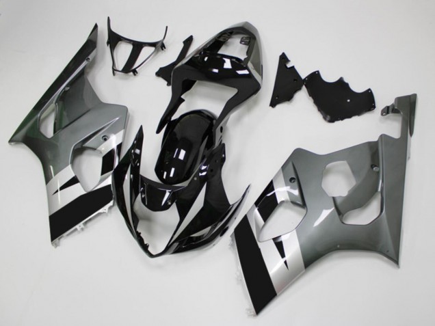 2003-2004 Suzuki GSXR 1000 Motorcycle Fairings - Glossy Black Silver Grey Australia