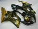 2003-2004 Suzuki GSXR 1000 Motorcycle Fairings - Glossy Black Gold Flame Australia