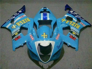 2003-2004 Suzuki GSXR 1000 Motorcycle Fairings - Blue White Yellow Rizla Australia