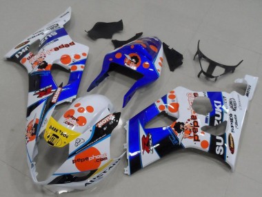 2003-2004 Suzuki GSXR 1000 Motorcycle Fairings - White Blue Red Yellow Pepe Phone Australia