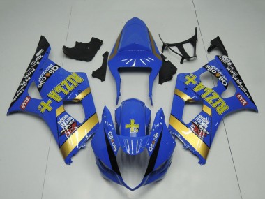 2003-2004 Suzuki GSXR 1000 Motorcycle Fairing - Blue Gold Black Rizla Australia