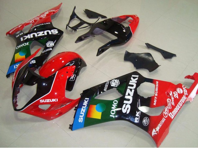 2003-2004 Suzuki GSXR 1000 Motorcycle Fairings - Red Black Blue Green JOMO Pepephone Australia