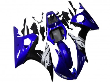2003-2004 Yamaha YZF R6 Motorcycle Fairings - Blue White Glossy Black Australia