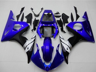 2003-2004 Yamaha YZF R6 Motorcycle Fairings - Blue White Glossy Black Australia