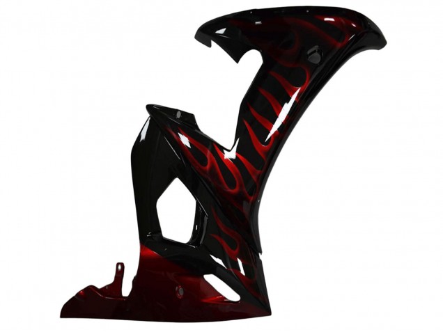 2003-2004 Yamaha YZF R6 Motorcycle Fairing - Glossy Black Red Flame Australia