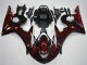 2003-2004 Yamaha YZF R6 Motorcycle Fairing - Glossy Black Red Flame Australia