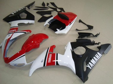 2003-2004 Yamaha YZF R6 Motorcycle Fairings - White Red Matte Black Australia