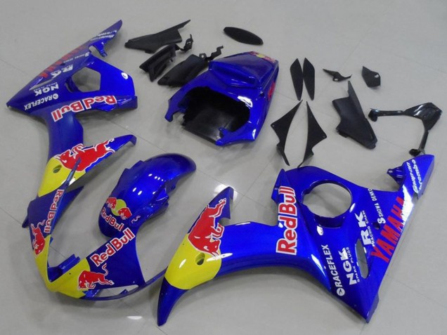 2003-2004 Yamaha YZF R6 Motorcycle Fairings - Blue Yellow Red Bull Australia