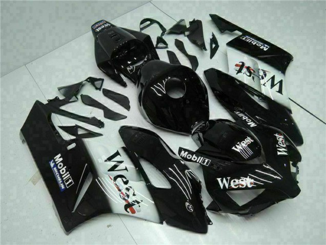 2004-2005 Honda CBR1000RR Motorcycle Fairings - Glossy Black White West Mobil Michelin Australia