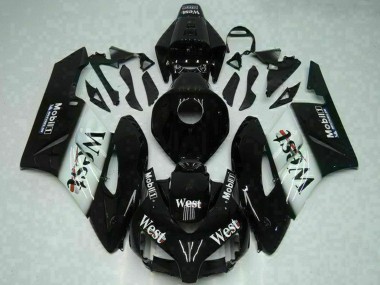 2004-2005 Honda CBR1000RR Motorcycle Fairings - Glossy Black White West Mobil Michelin Australia