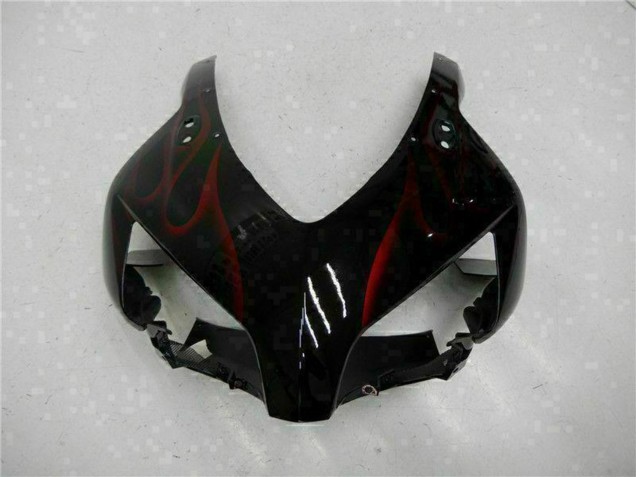 2004-2005 Honda CBR1000RR Motorcycle Fairings - Glossy Black Red Flame Australia