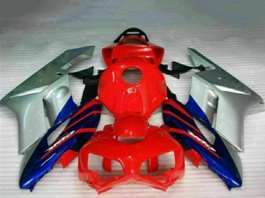 2004-2005 Honda CBR1000RR Motorcycle Fairings - Silver Red Blue Black Stripe Australia