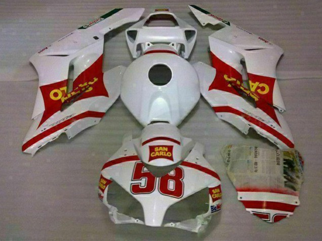 2004-2005 Honda CBR1000RR Motorcycle Fairings - White Red Yellow San Carlo 58 Australia