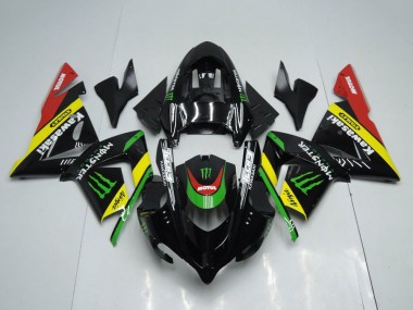 2004-2005 Kawasaki ZX10R Motorcycle Fairings - Glossy Black Red Yellow Green Monster Australia