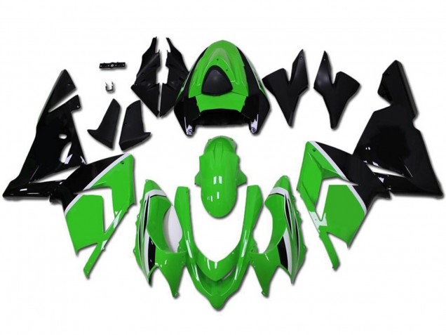 2004-2005 Kawasaki ZX10R Motorcycle Fairings - Green Glossy Black Australia