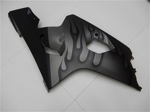 2004-2005 Suzuki GSXR 600/750 Motorcycle Fairings - Grey Black Flame Australia