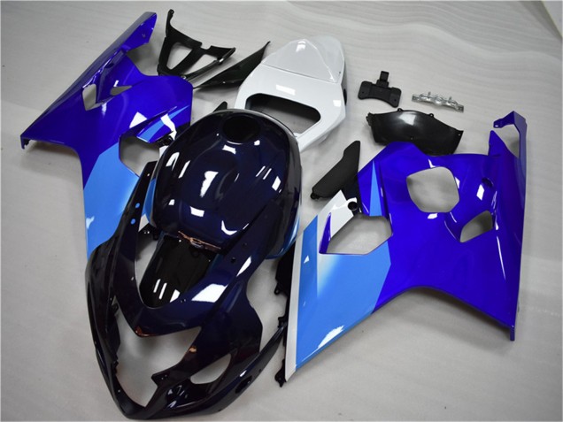 2004-2005 Suzuki GSXR 600/750 Motorcycle Fairing - White Blue Black Australia