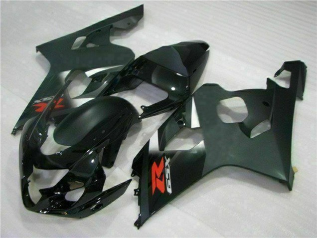 2004-2005 Suzuki GSXR 600/750 Motorcycle Fairings - Glossy Black Matte Black Red Decal Australia