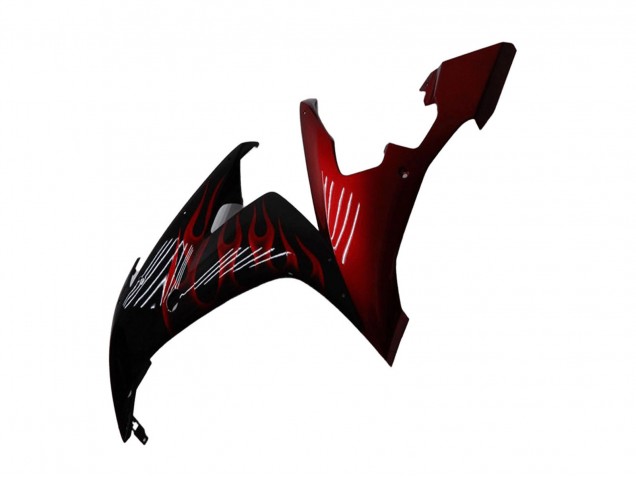 2004-2006 Yamaha YZF R1 Motorcycle Fairings - Glossy Black Red Flame Australia