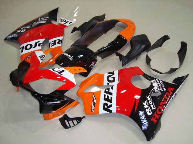 2004-2007 Honda CBR600 F4i Motorcycle Fairing - Orange White Red Glossy Black Repsol Australia