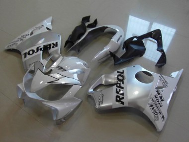 2004-2007 Honda CBR600 F4i Motorcycle Fairings - White Silver Black Repsol Australia