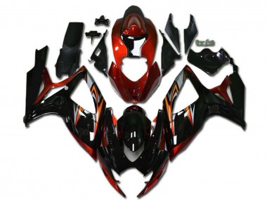 2006-2007 Suzuki GSXR 600/750 Motorcycle Fairings - Orange Silver Glossy Black Stripe Australia