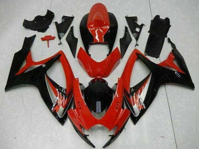 2006-2007 Suzuki GSXR 600/750 Motorcycle Fairings - Red Glossy Black Australia