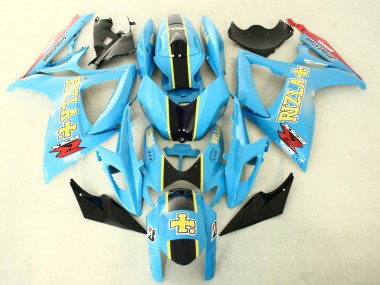 2006-2007 Suzuki GSXR 600/750 Motorcycle Fairings - Light Blue Black Yellow Rizla Australia