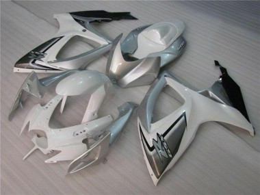 2006-2007 Suzuki GSXR 600/750 Motorcycle Fairings - White Silver Australia