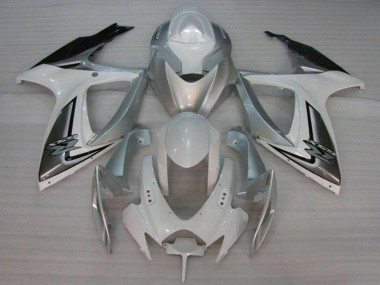 2006-2007 Suzuki GSXR 600/750 Motorcycle Fairings - White Silver Australia