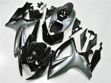 2006-2007 Suzuki GSXR 600/750 Motorcycle Fairings - Silver Glossy Black Australia