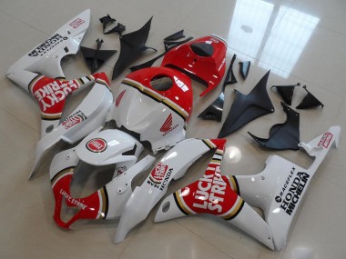 2007-2008 Honda CBR600RR Motorcycle Fairings - White Red Lucky Strike Australia