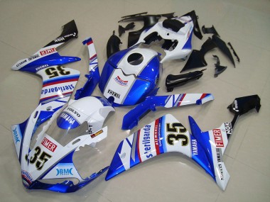 2007-2008 Yamaha YZF R1 Motorcycle Fairings - White Blue Red Black Volvo Sterilgarda Yamalube Fimer 35 Australia