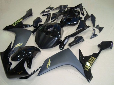 2007-2008 Yamaha YZF R1 Motorcycle Fairings - Glossy Black Matte Black Gold Australia